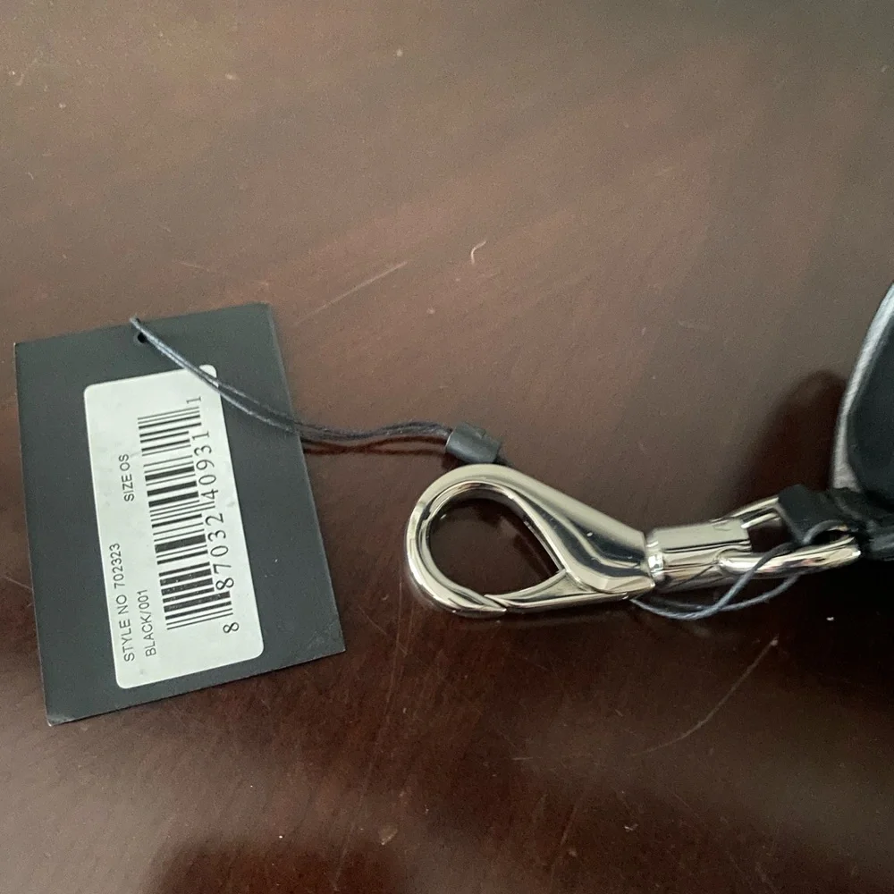 Alexander Wang Black Leather Sunglasses case Keychain Holder with clip NEW
